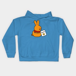 Cute Bunny Rabbit Says Hello Kids Hoodie